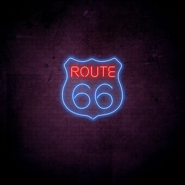 Neoninis LED ženklas Route 66