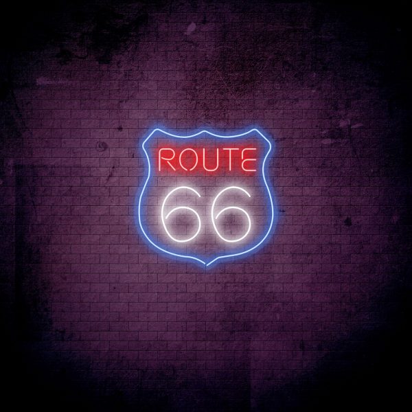 Neoninis LED ženklas Route 66